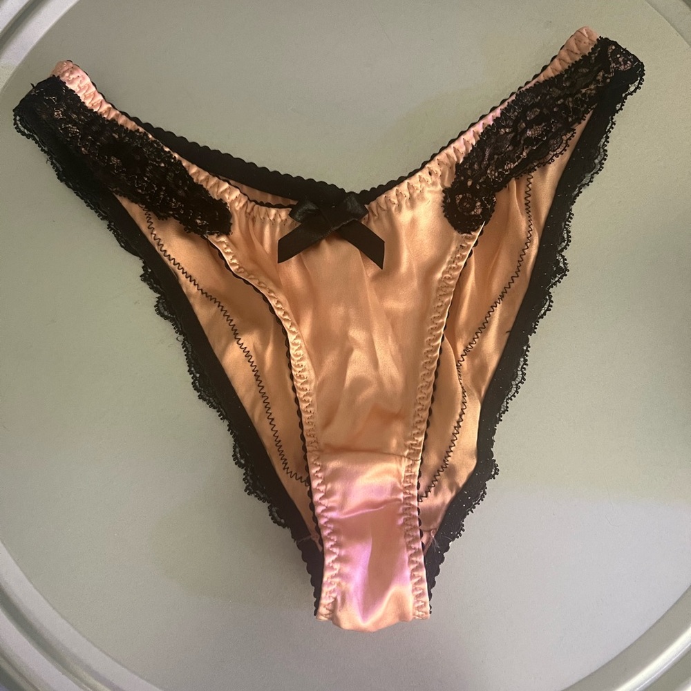 Agent provocateur satin and lace thong